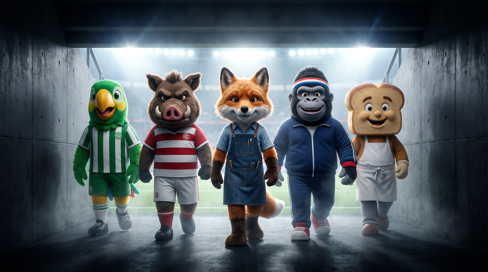 Mascotes 3D criados com IA no curso MeuMascoteAI para times, marcas e empresas